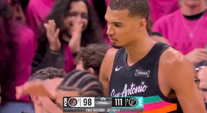 文班亚马首秀惊艳 马刺力克开拓者晋级季后赛